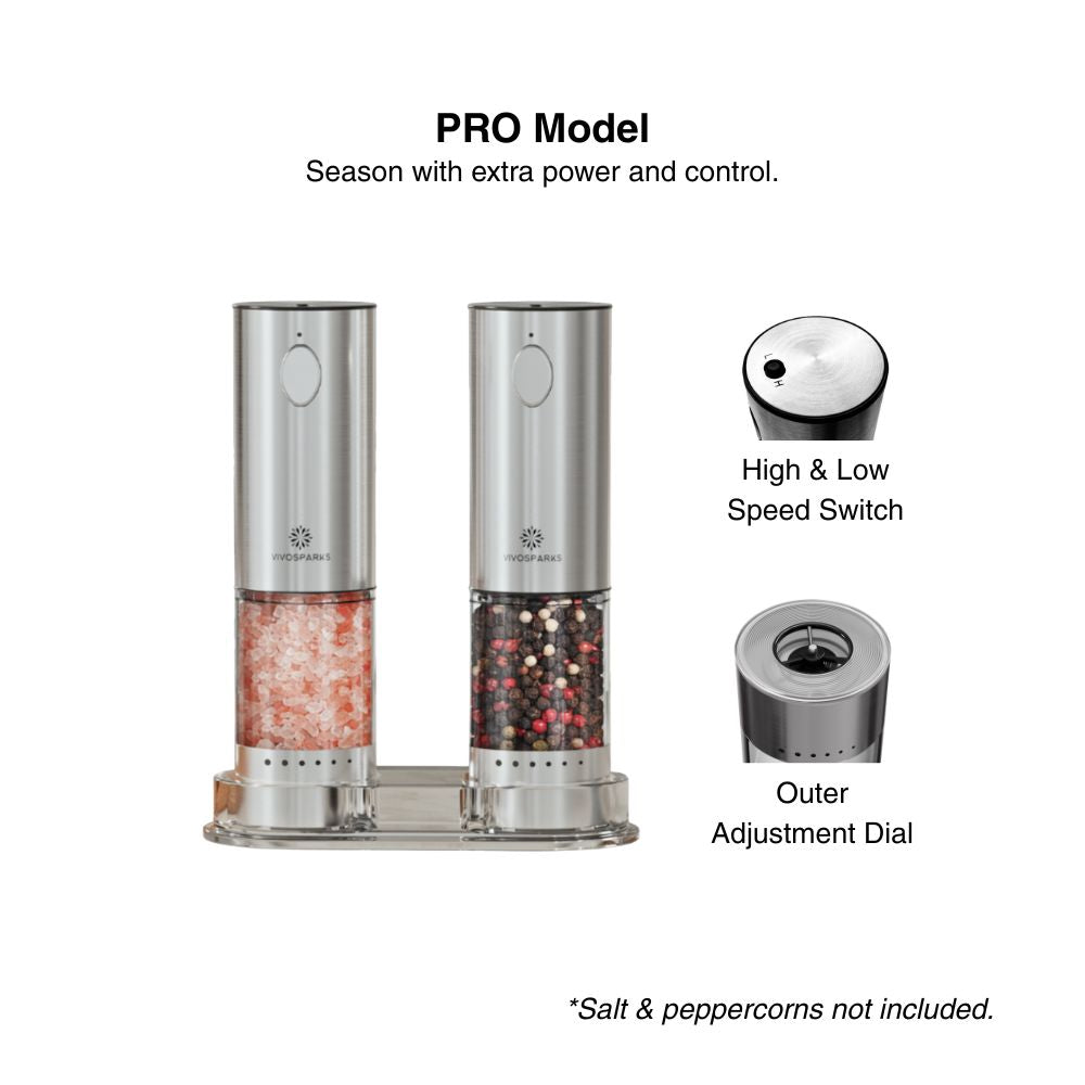 Electric Salt and Pepper Grinder Set | Vivosparks