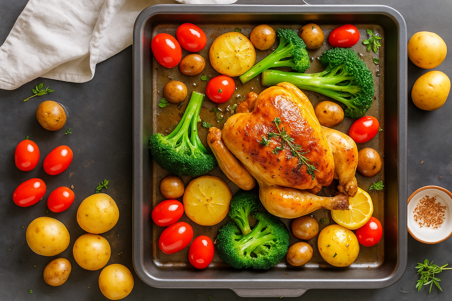 Lemon Garlic Sheet Pan Chicken Recipe (30 Minutes)